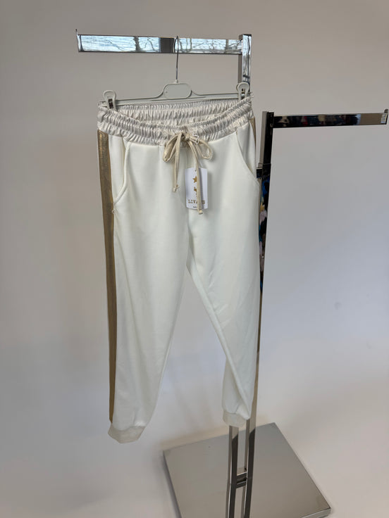 Kalhoty Livans maselko pruh