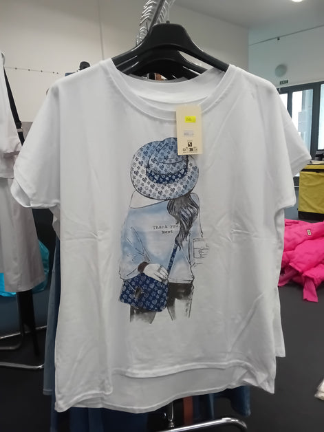 Tričko dáma v klobouku