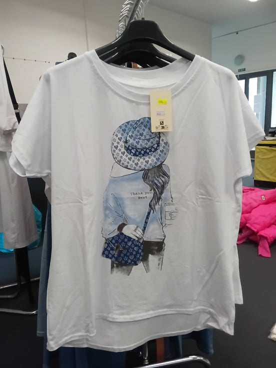 Tričko dáma v klobouku